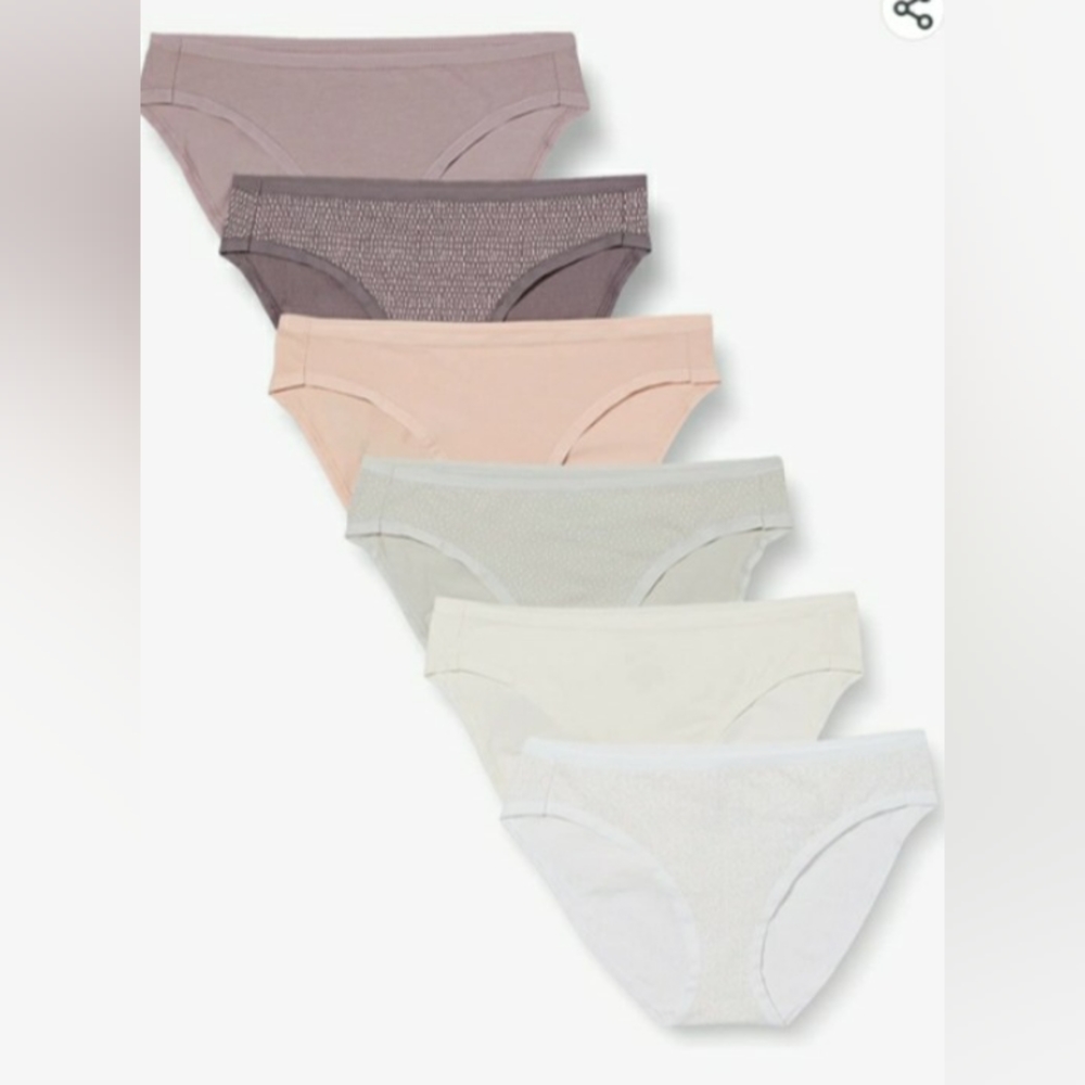 NWT Amazon Essentials Cotton Stretch Bikini Panty 6-Pack